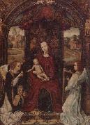 unknow artist The madonna and child enthroned,attended by angels playing musical instruments painting